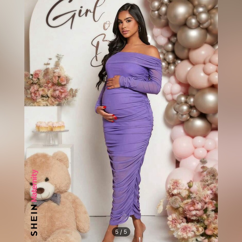 Off the shoulder Maternity Dress